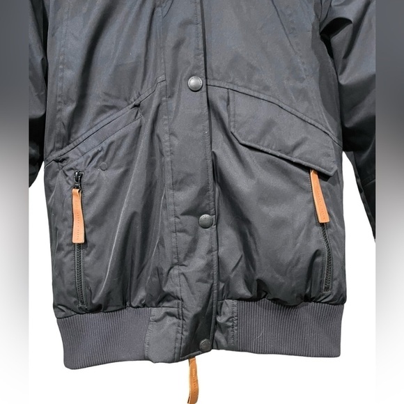 Basin and Range Sparrow Hawk Down Bomber Jacket Size Small Black Faux Fur Hood - Picture 6 of 11